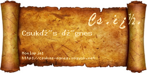 Csukás Ágnes névjegykártya