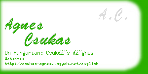 agnes csukas business card